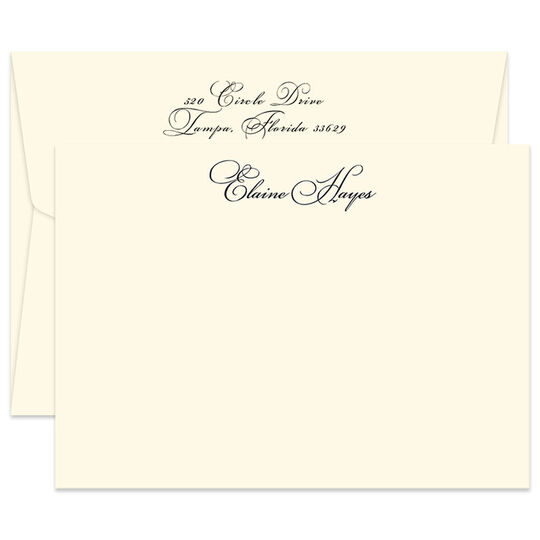 Triple Thick Estate Flat Note Cards - Raised Ink